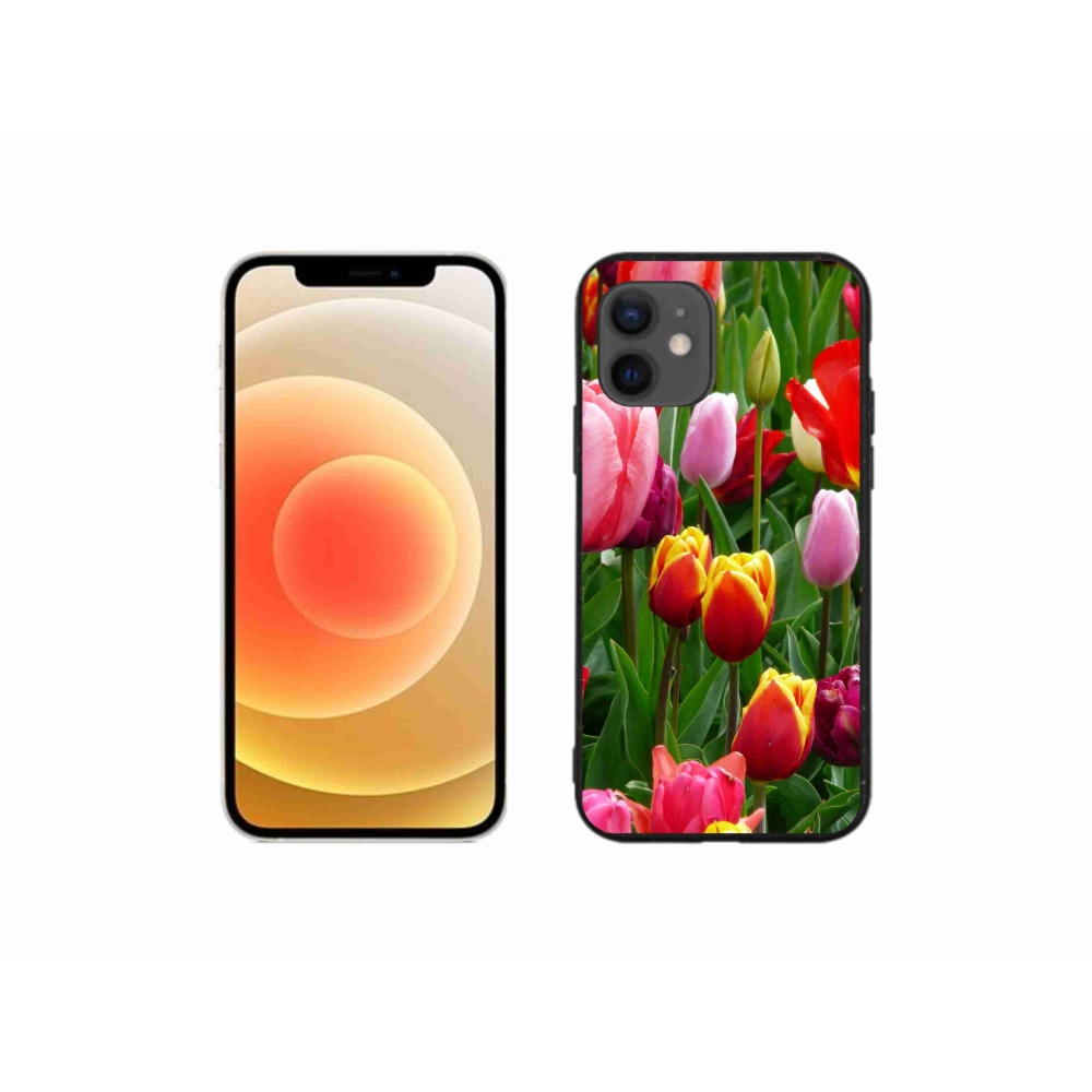 Gelový kryt mmCase na iPhone 12 mini - tulipány