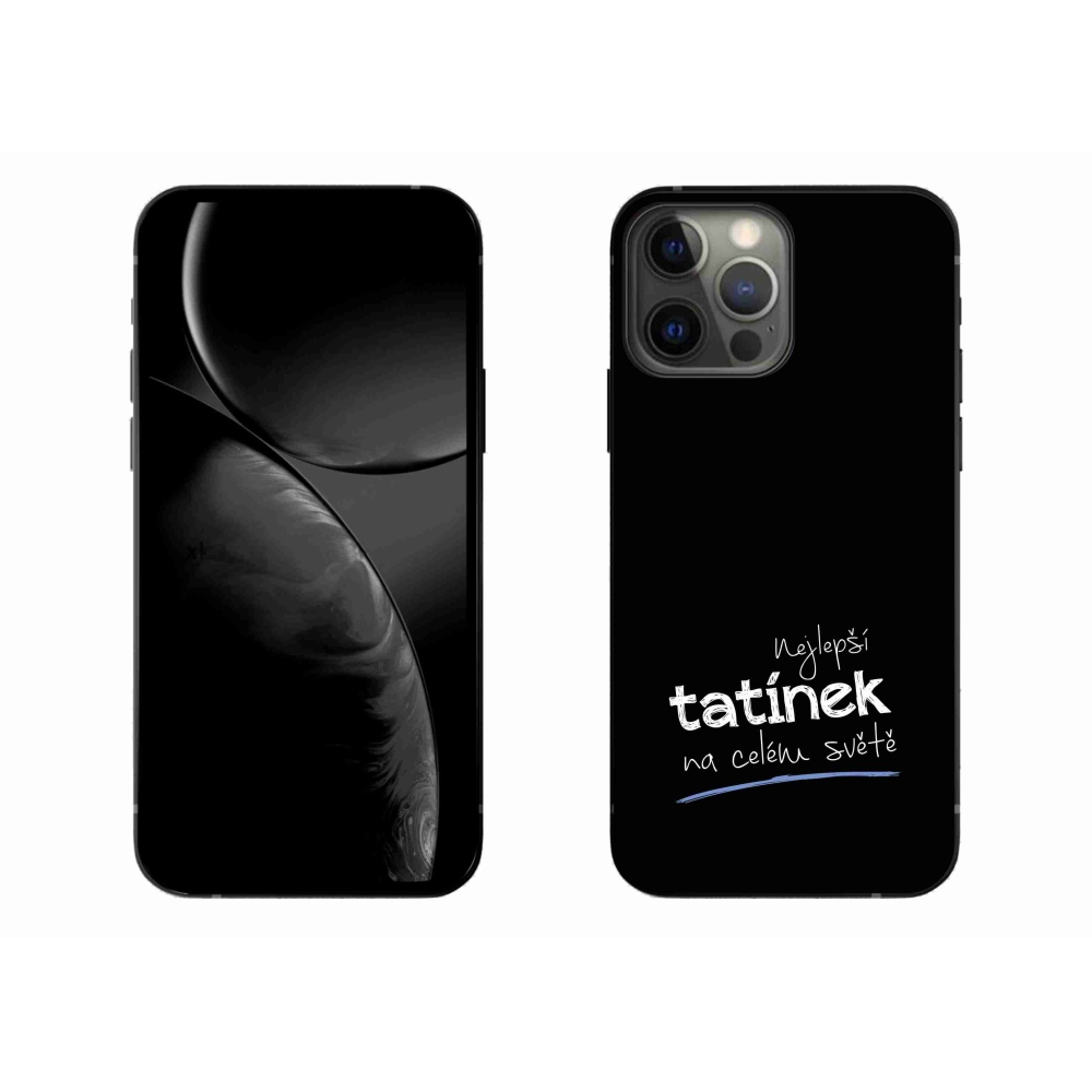 Gelový kryt mmCase na iPhone 13 Pro Max 6.7 - nejlepší tatínek 4 černé pozadí