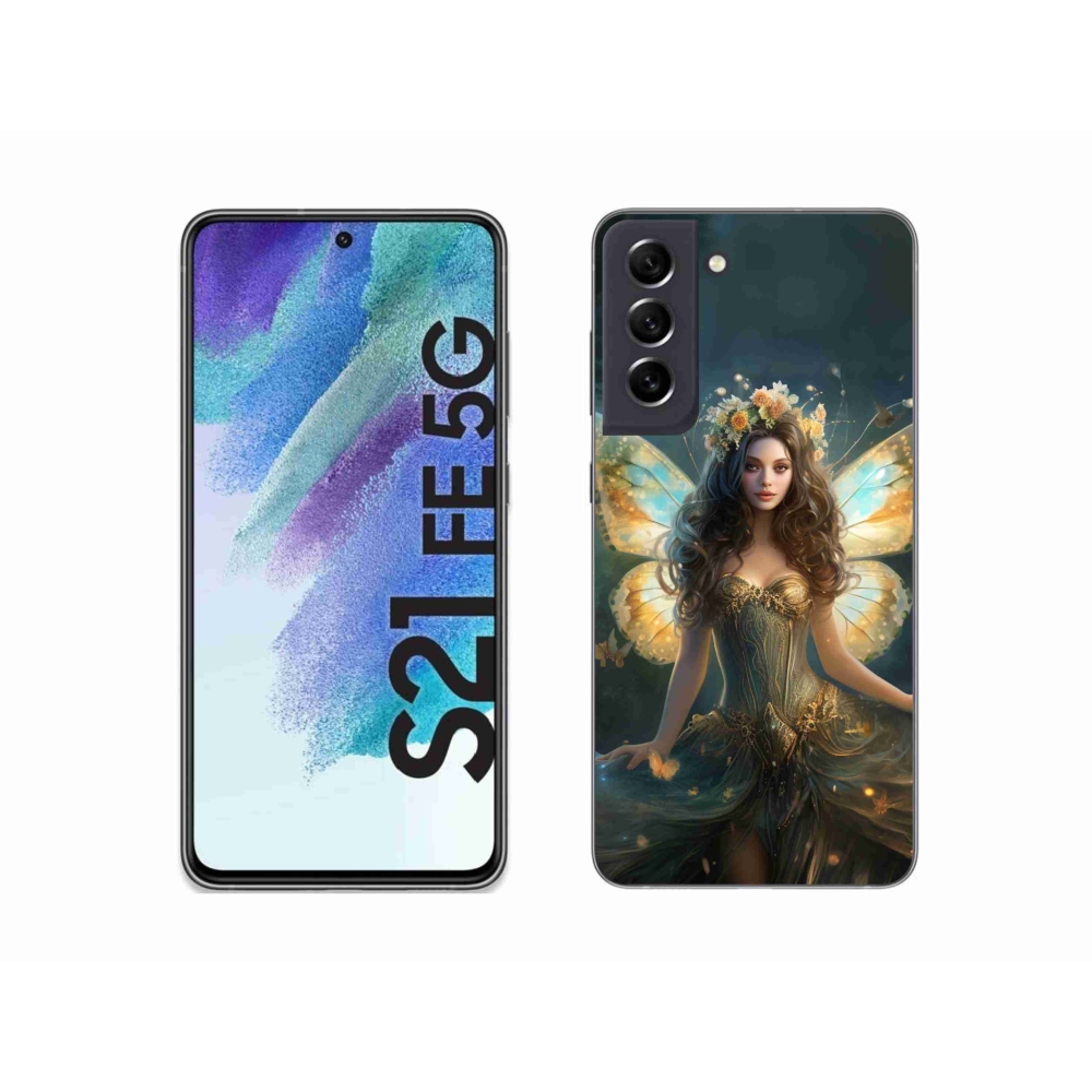 Gelový kryt mmCase na Samsung Galaxy S21 FE 5G - motýlí žena