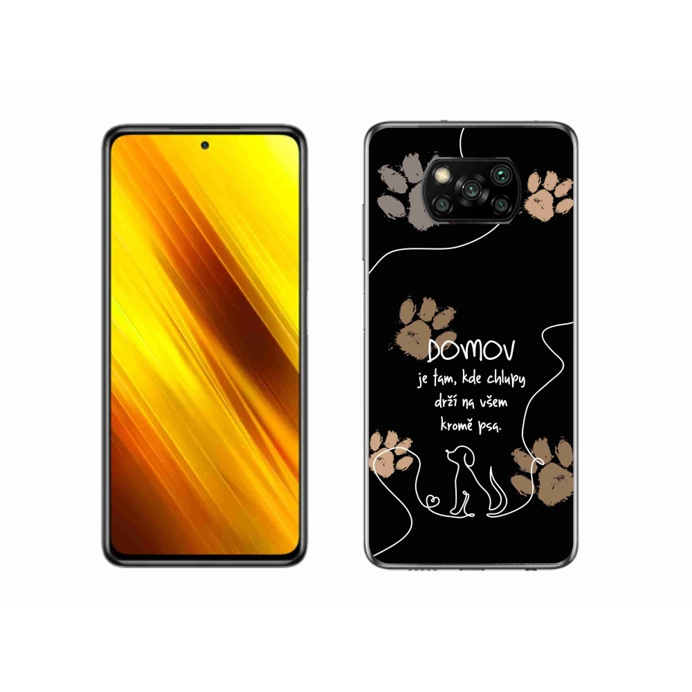 Gelový kryt mmCase na Xiaomi Poco X3 Pro - psí motiv černé pozadí