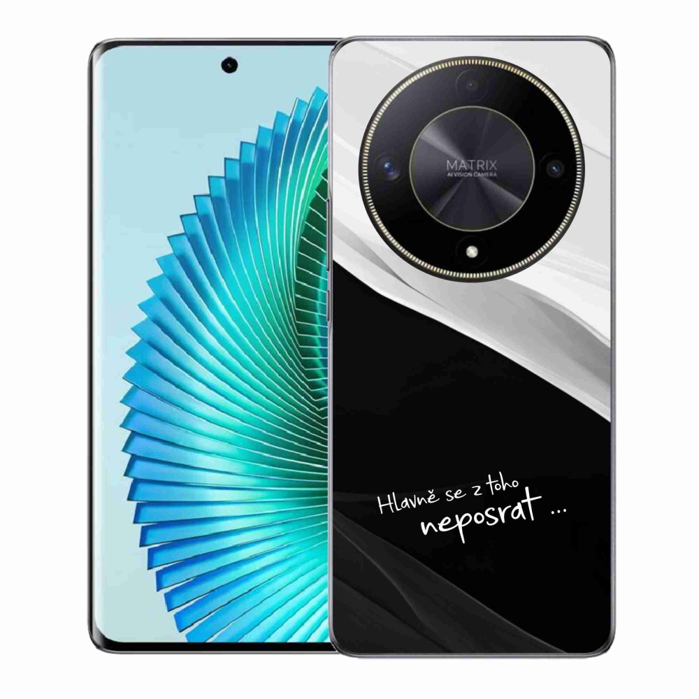 Gelový kryt mmCase na Honor Magic 6 Lite 5G - vtipný text 13 černobílé pozadí