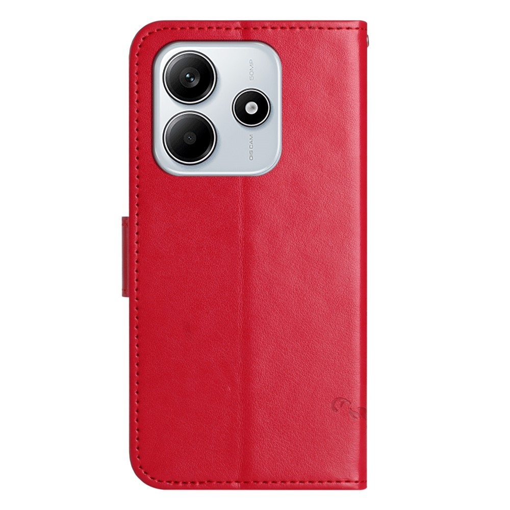 Flower knížkové pouzdro na Xiaomi Redmi Note 14 5G - červené