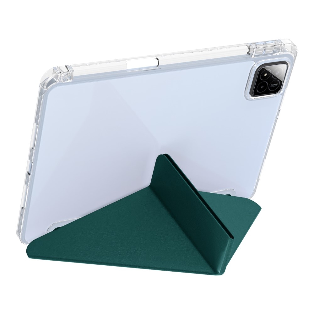 Origami chytré polohovací pouzdro na tablet Xiaomi Pad 7/7 Pro - tmavězelené