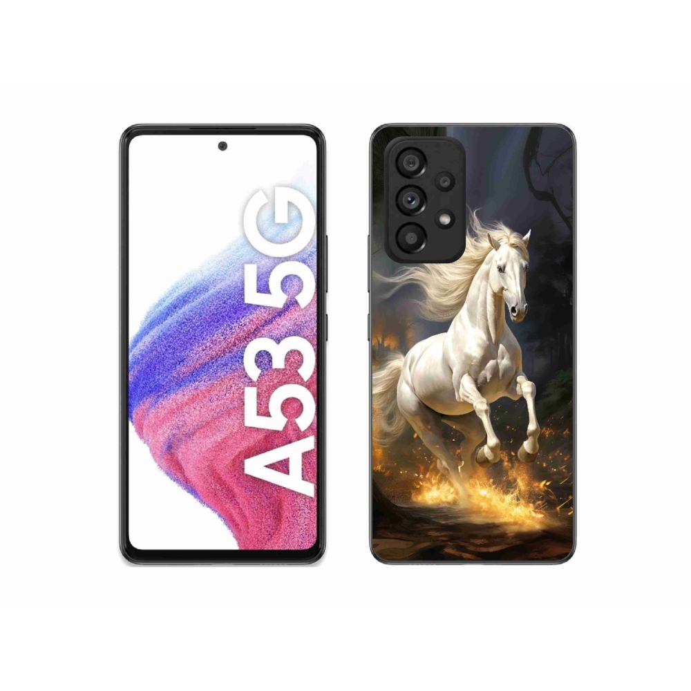 Gelový kryt mmCase na Samsung Galaxy A53 5G - bílý kůň 2