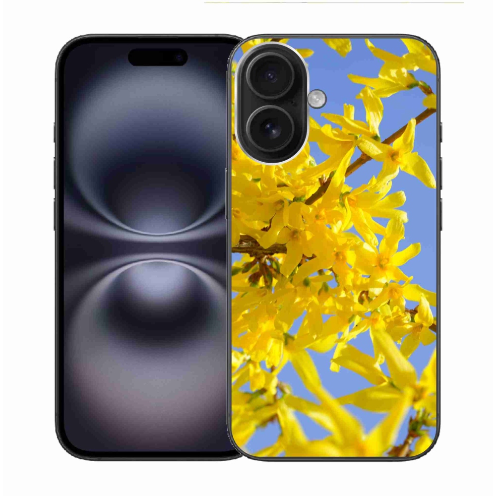 Gelový kryt mmCase na iPhone 16 - žluté květy