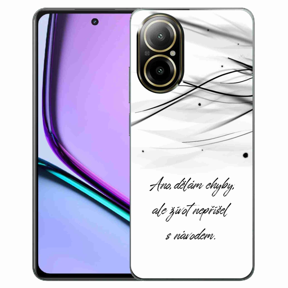 Gelový kryt mmCase na Realme C67 - citát bílé pozadí