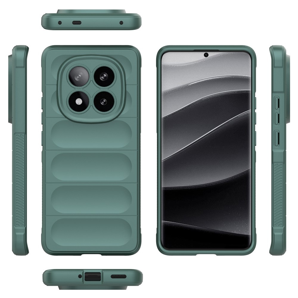 Rugg odolný gelový obal na Xiaomi Redmi Note 14 Pro+ 5G - zelený