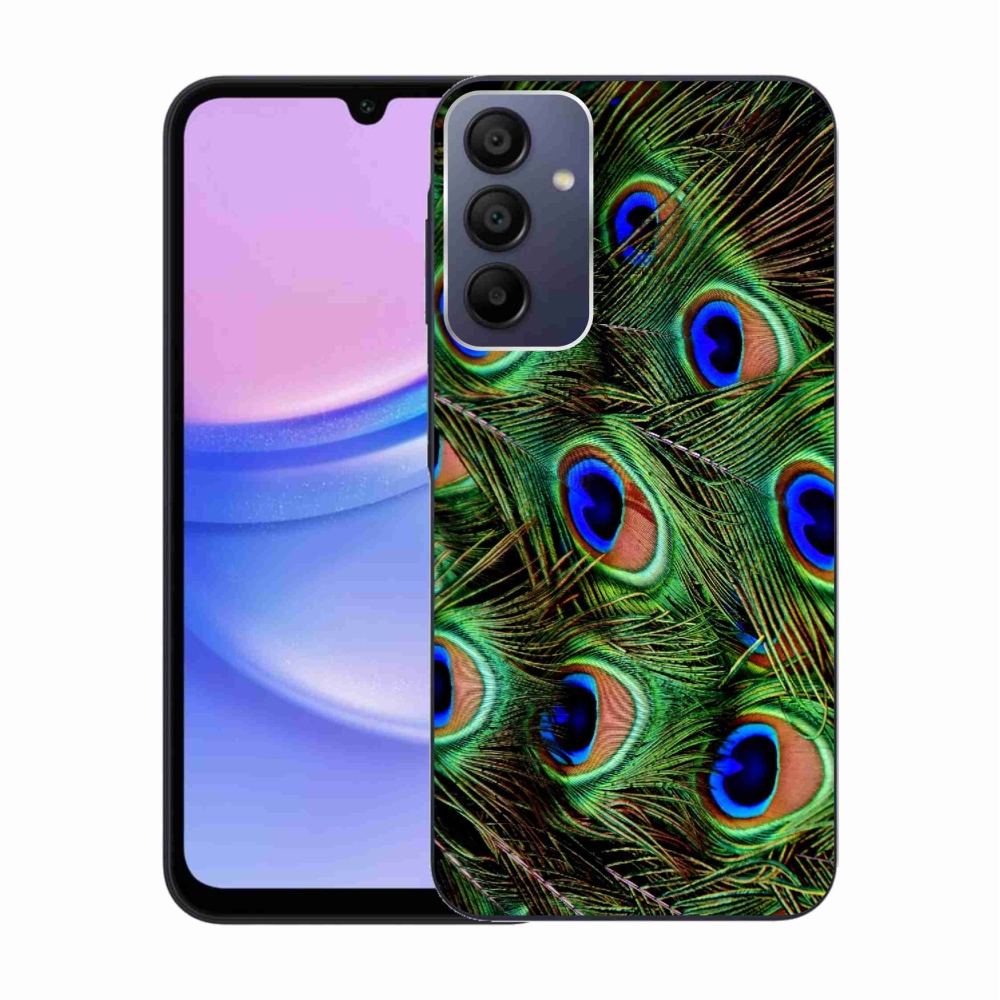 Gelový kryt mmCase na Samsung Galaxy A15 4G/5G - paví peří