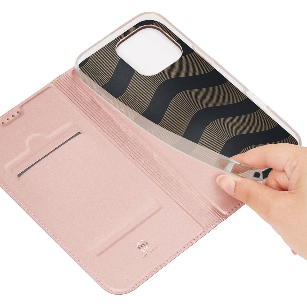 DUX knížkové pouzdro na iPhone 16 Pro - růžovozlaté