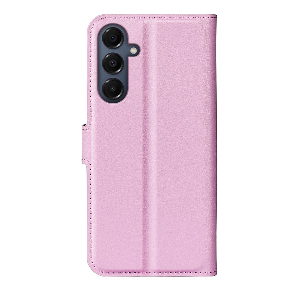 Litchi knížkové pouzdro na Samsung Galaxy A17 5G - růžové