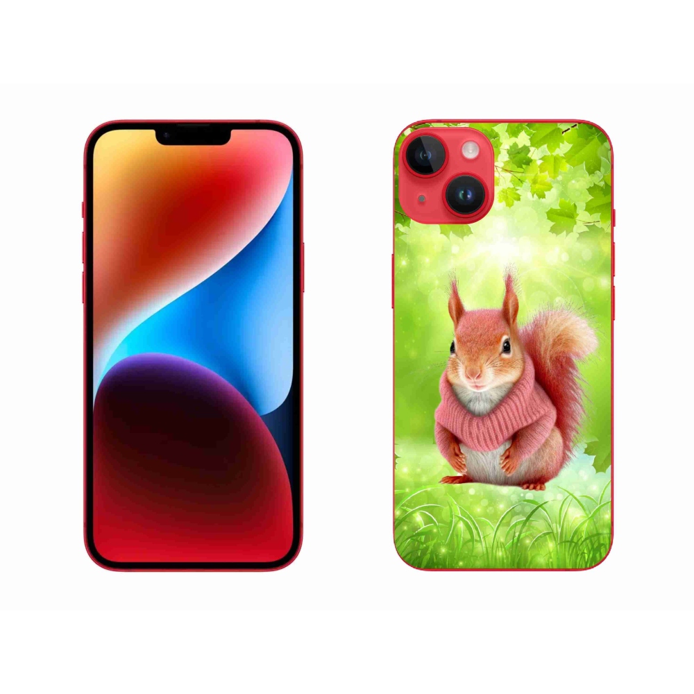 Gelový kryt mmCase na iPhone 14 Plus - veverka ve svetru
