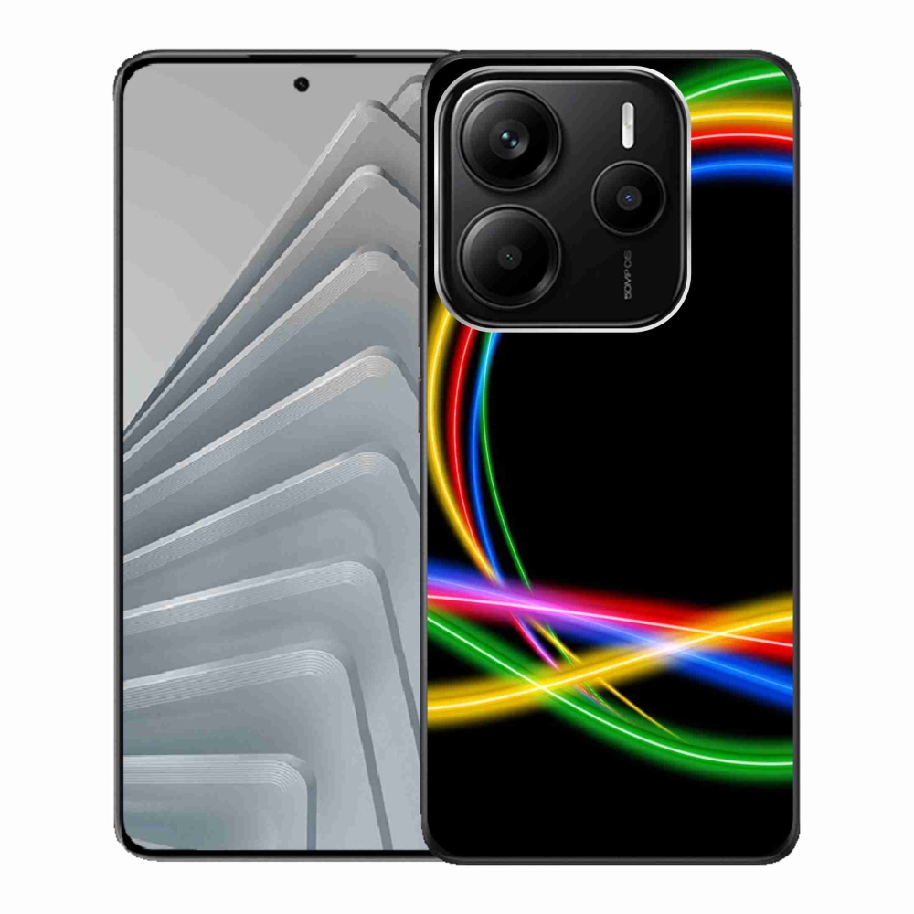 Gelový kryt mmCase na Xiaomi Redmi Note 14 5G - neonové kruhy