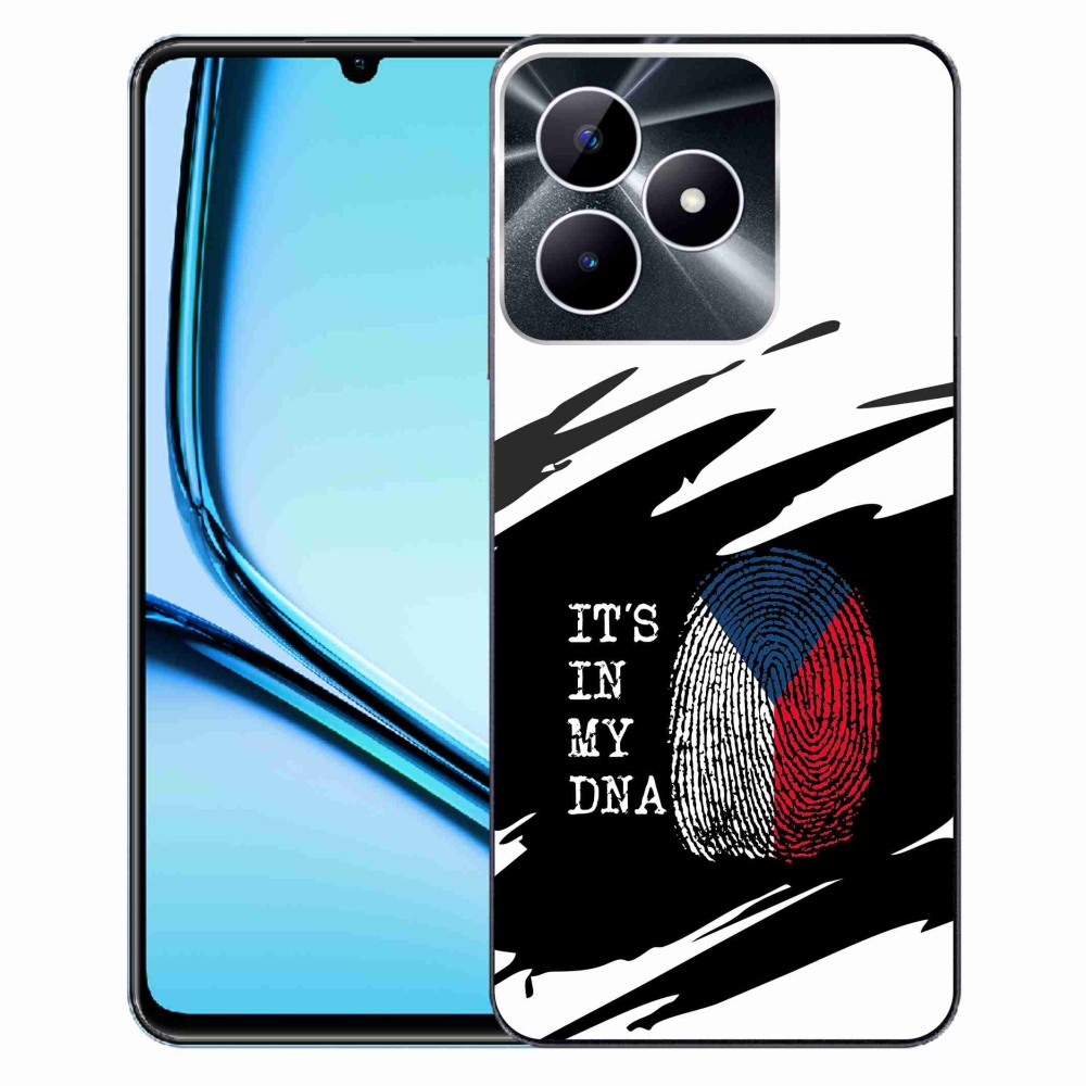 Gelový kryt mmCase na Realme Note 50 - vlajka otisk prstu černobílé pozadí