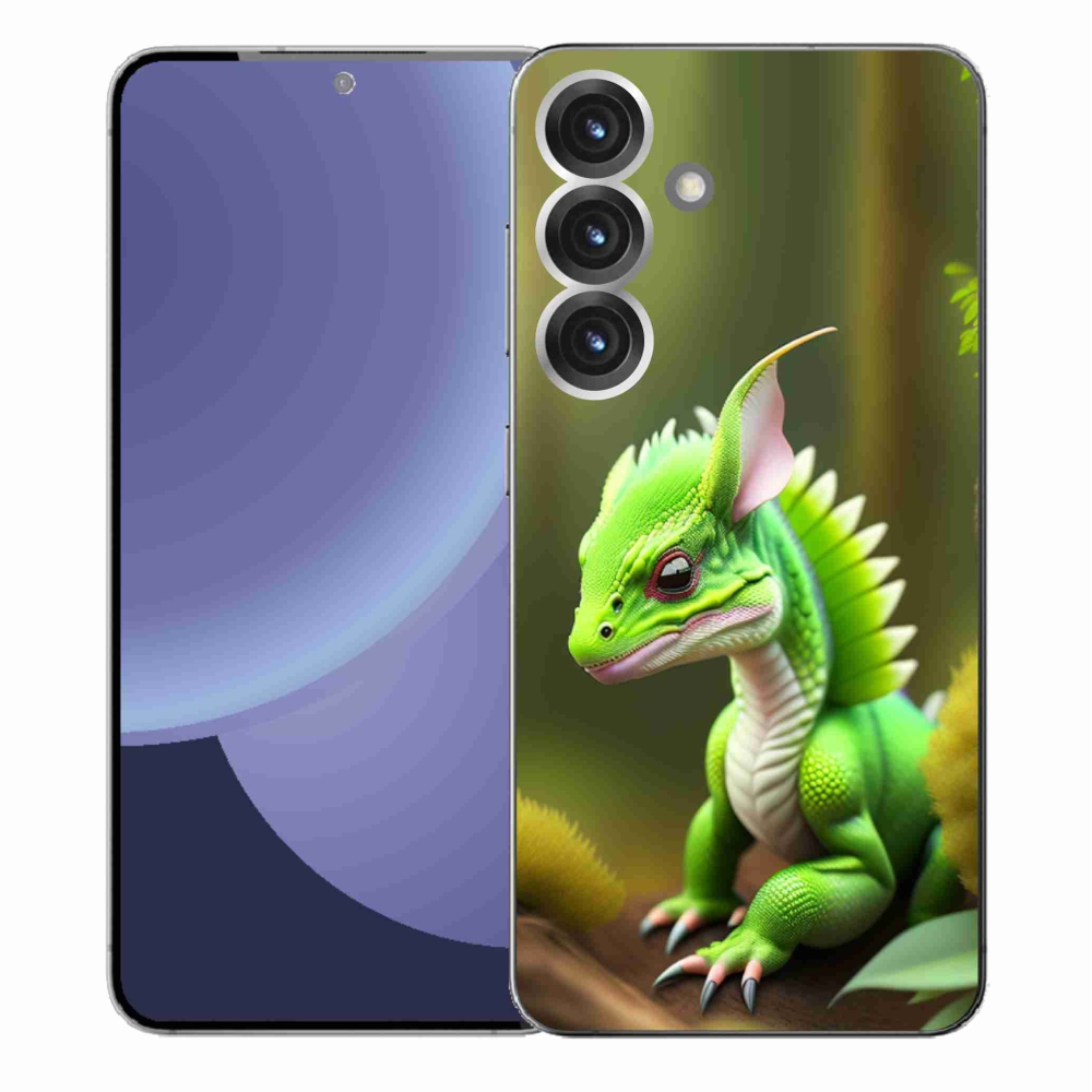 Gelový kryt mmCase na Samsung Galaxy S25+ - zelený dráček