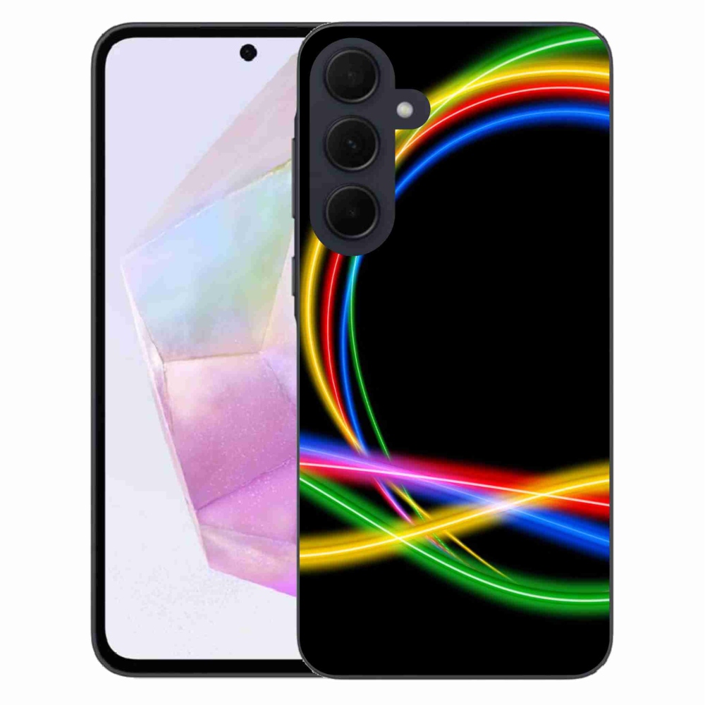 Gelový obal mmCase na Samsung Galaxy A35 5G - neonové kruhy