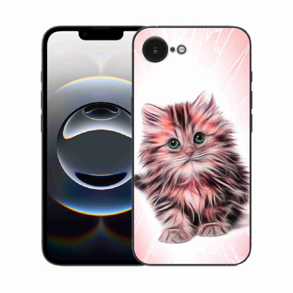 Gelový kryt mmCase na iPhone 16e - roztomilé kotě