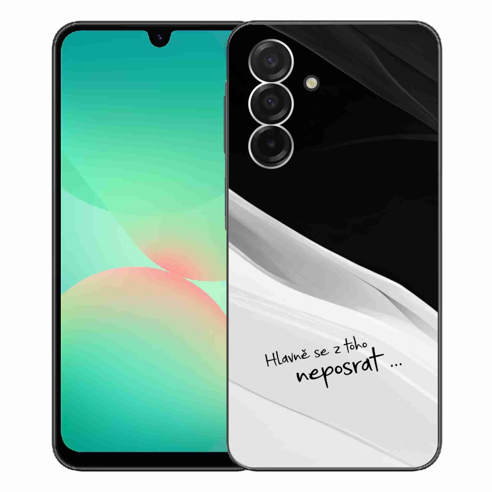 Gelový kryt mmCase na Samsung Galaxy A26 5G - vtipný text 13 bíločerné pozadí