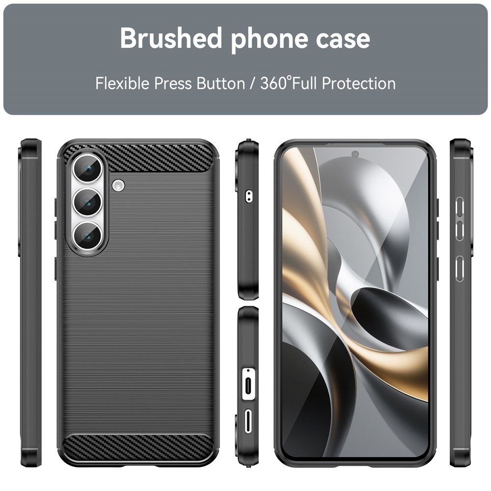 Carbon odolný gelový obal na Samsung Galaxy S25 FE - černý