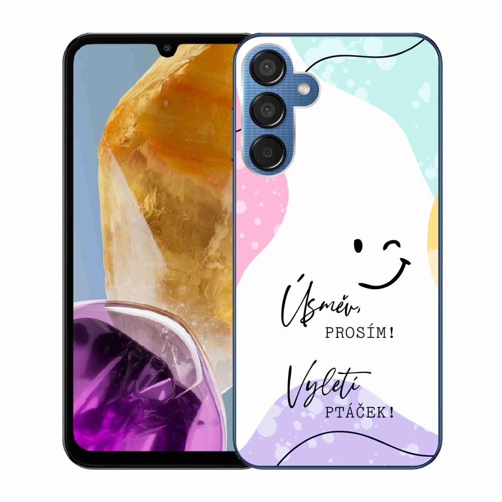 Gelový kryt mmCase na Samsung Galaxy M15 5G - vtipný text 4 bílé pozadí