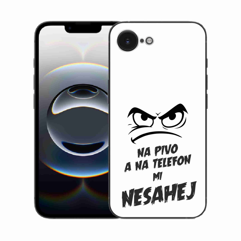 Gelový kryt mmCase na iPhone 16e - pivní motiv 2 bílé pozadí