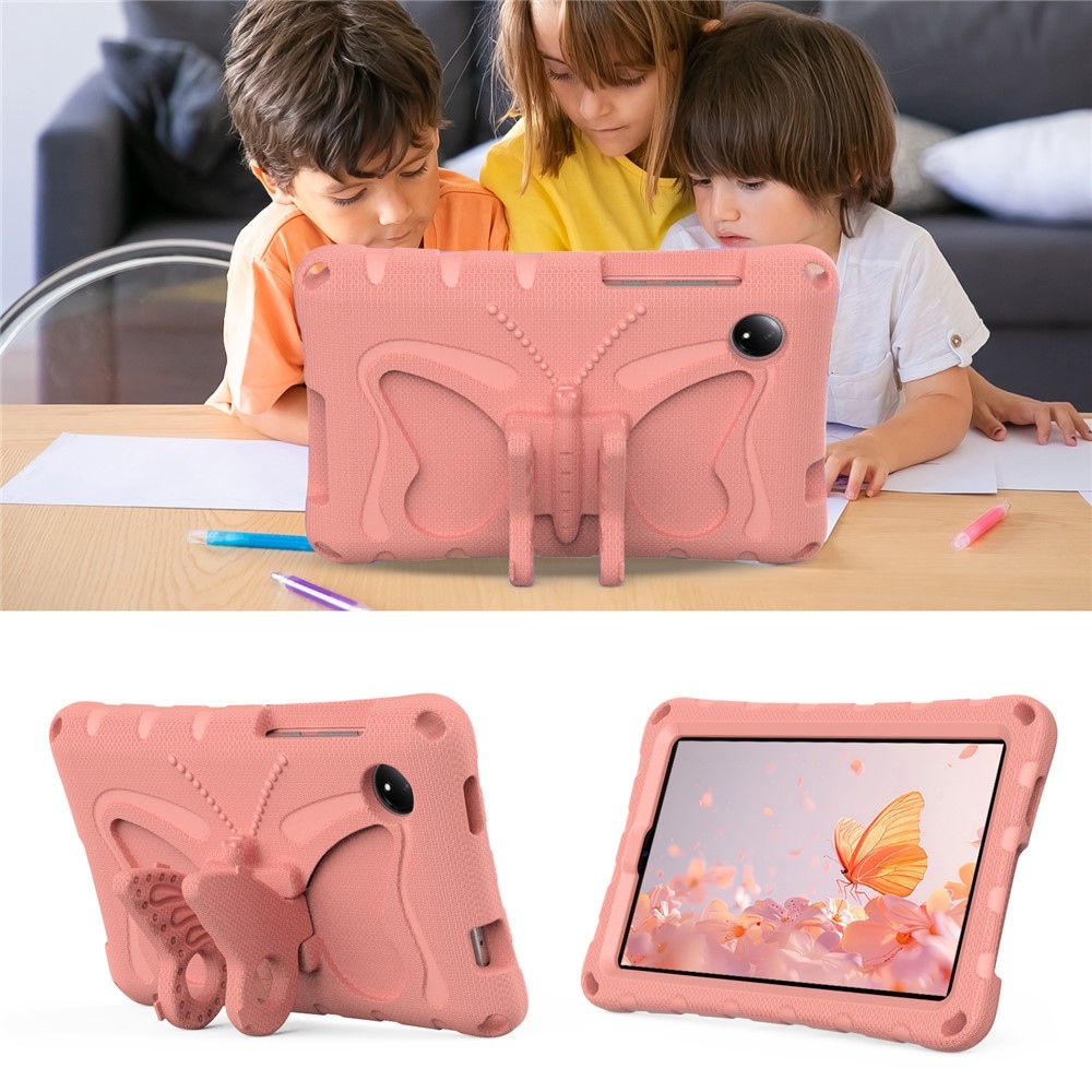 Kids Butterfly EVA odolné pouzdro s popruhem na tablet Xiaomi Redmi Pad SE 8.7 - růžové