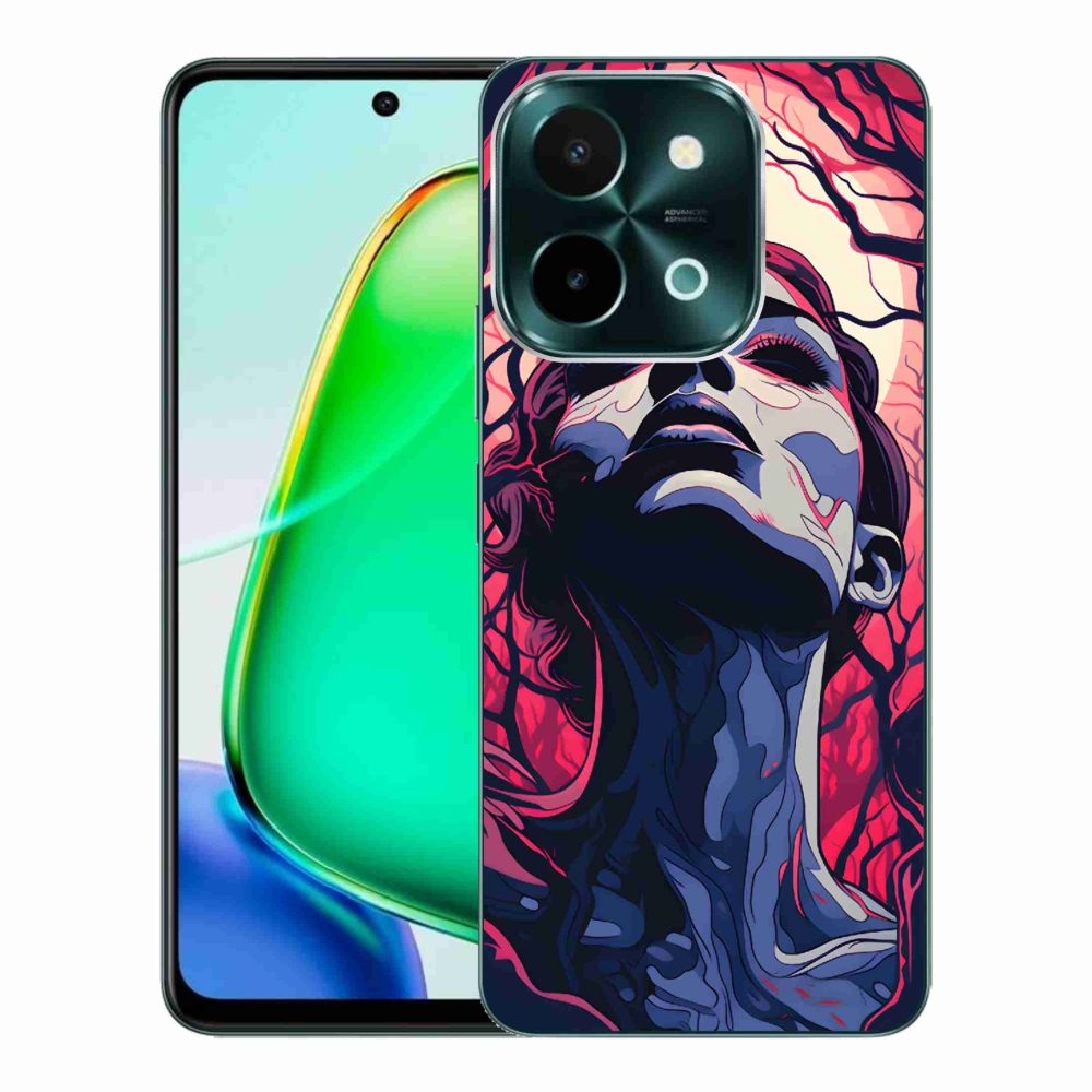 Gelový kryt mmCase na Vivo Y28 - abstraktní obličej