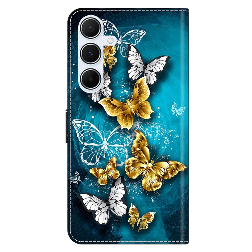 Firmly knížkové pouzdro na Samsung Galaxy A17 5G/A26 5G - zlatí a bílí motýli