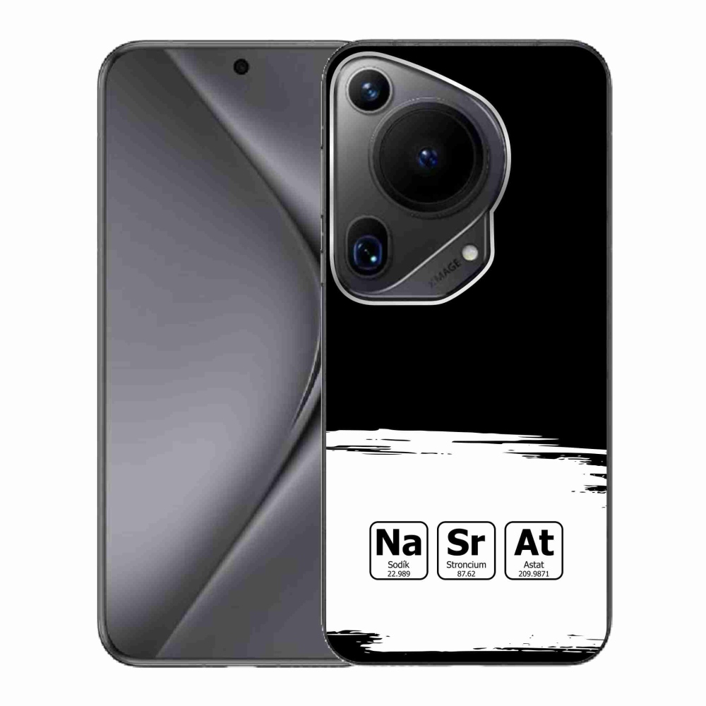 Gelový kryt mmCase na Huawei Pura 70 Ultra - chemické prvky bíločerné pozadí