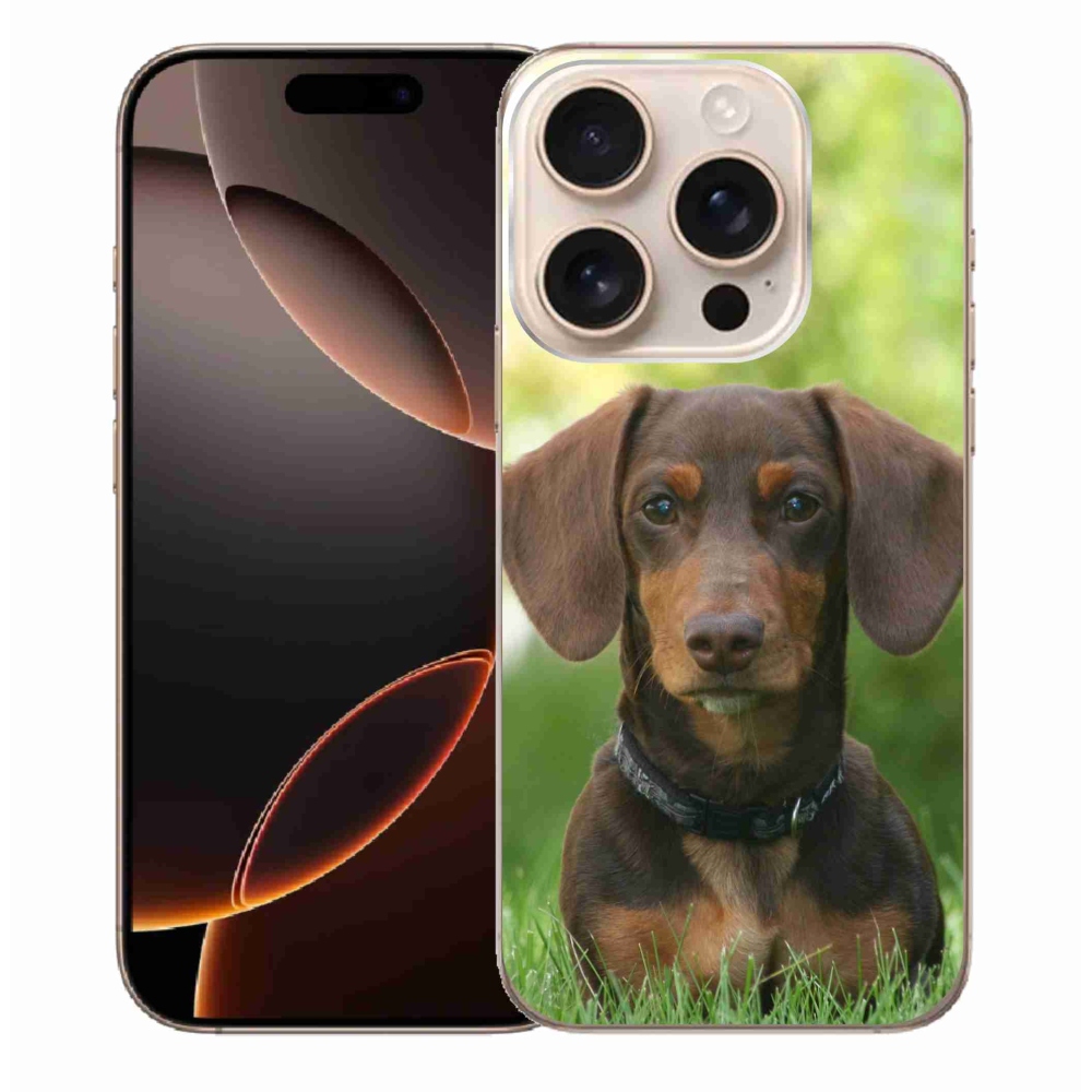 Gelový obal mmCase na iPhone 16 Pro Max - hnědý jezevčík