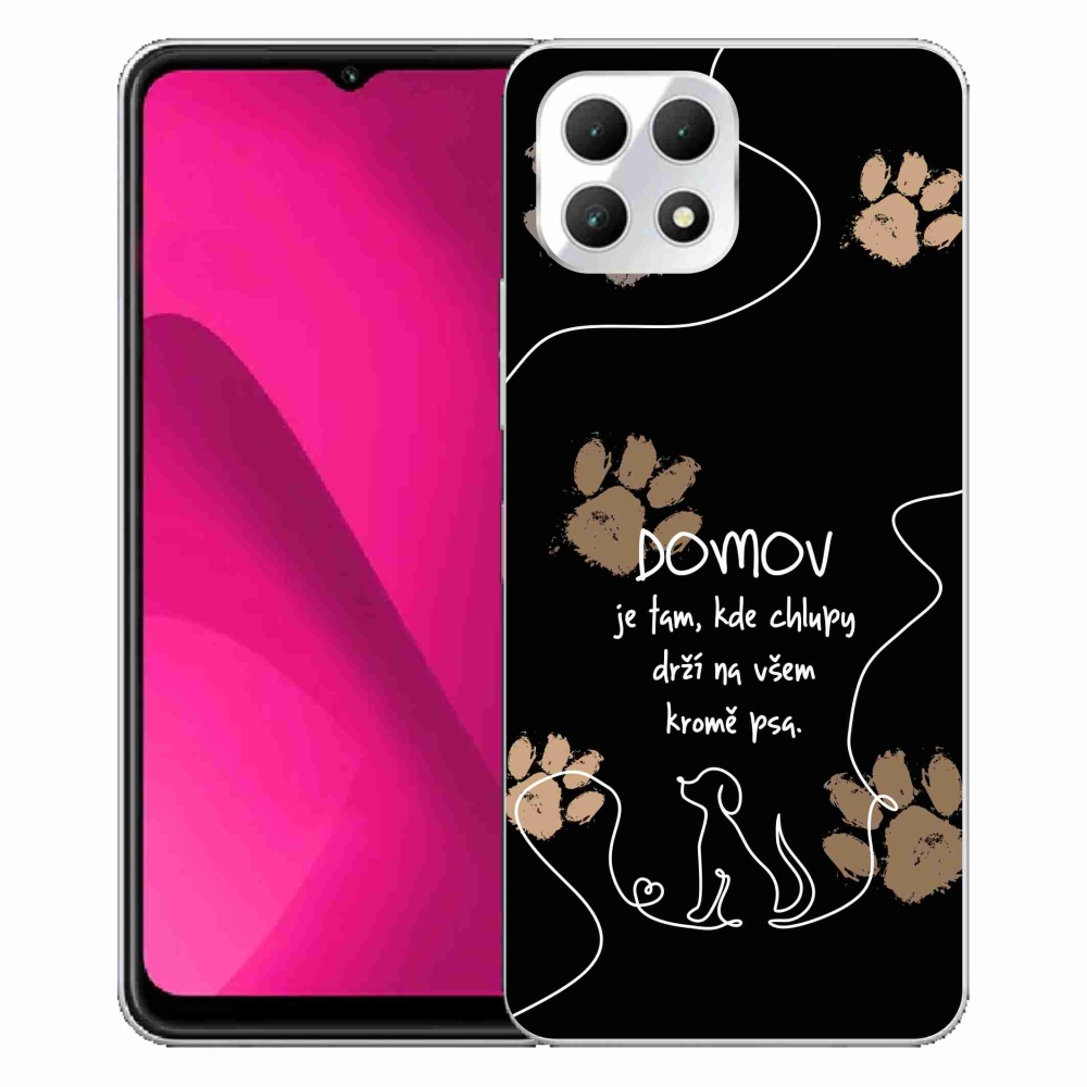 Gelový kryt mmCase na T-Mobile T Phone 2 - psí motiv černé pozadí