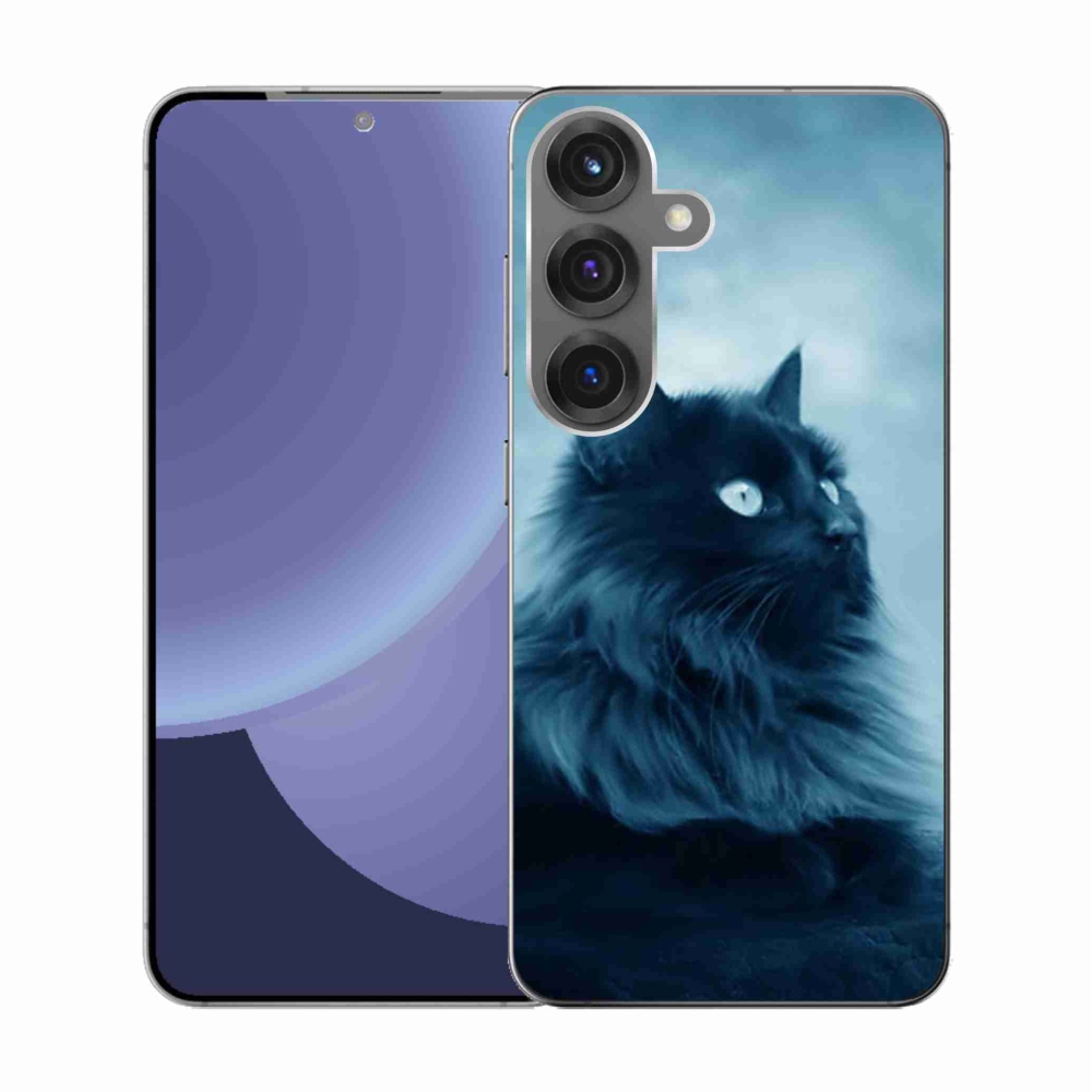 Gelový kryt mmCase na Samsung Galaxy S25 - černá kočka 1