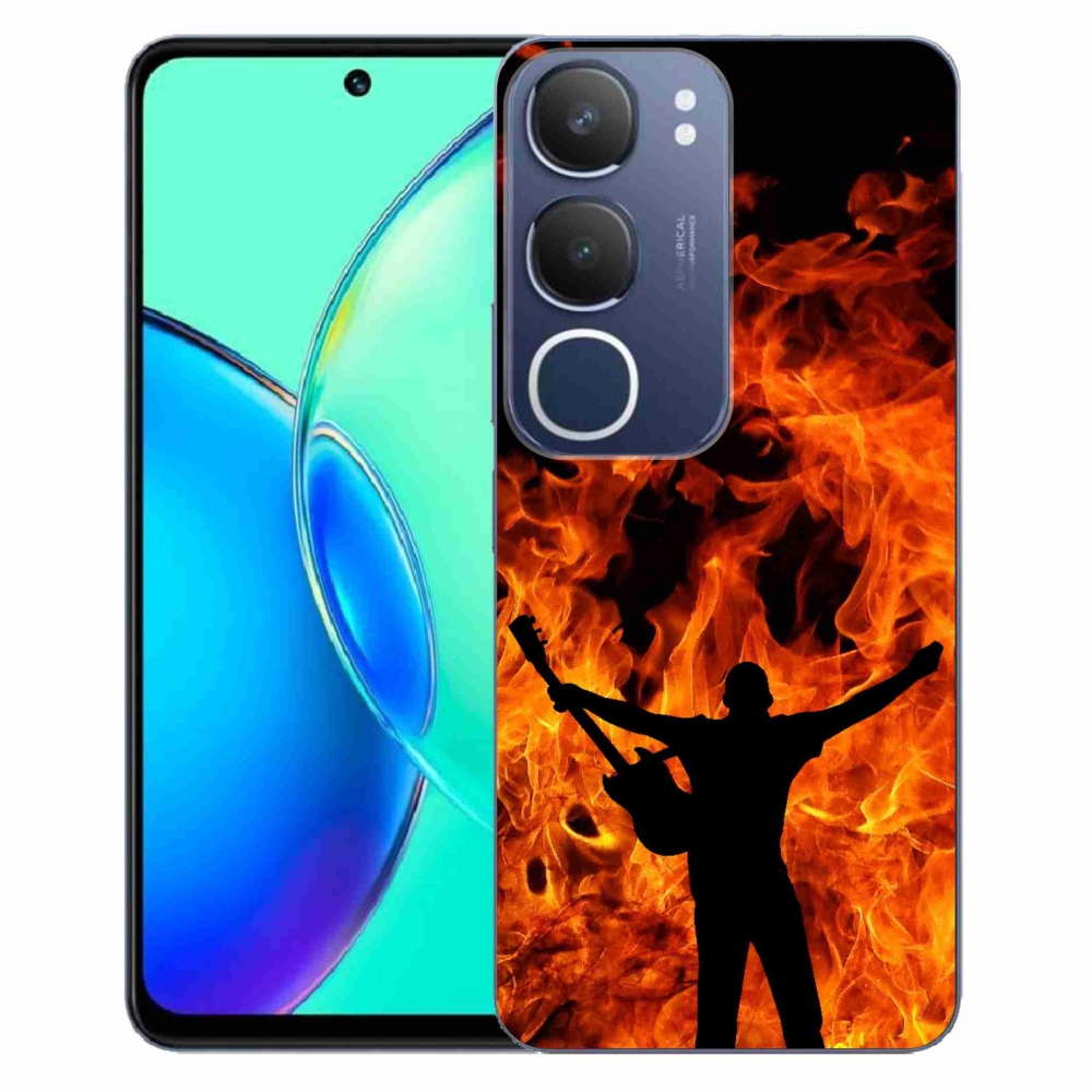 Gelový kryt mmCase na Vivo Y19s - muzikant a oheň