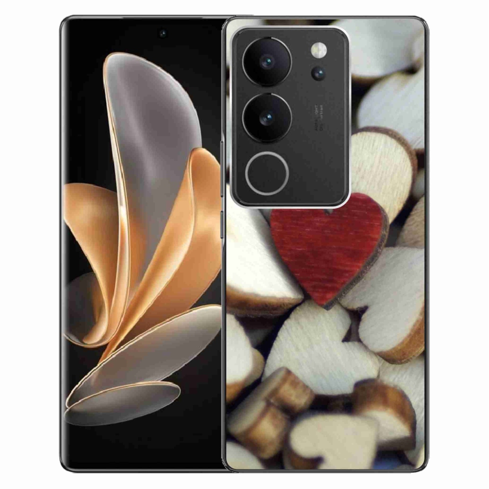 Gelový kryt mmCase na Vivo V29 5G - gravírované červené srdce 