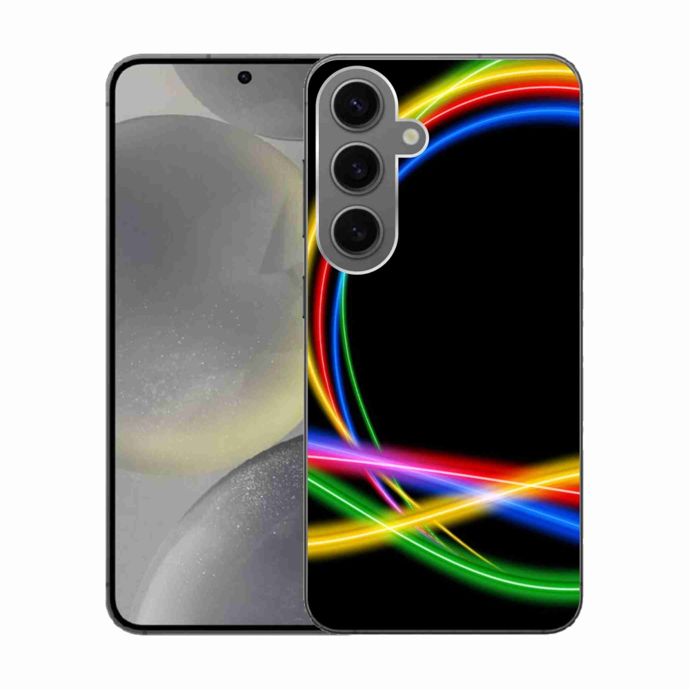 Gelový obal mmCase na Samsung Galaxy S24 - neonové kruhy