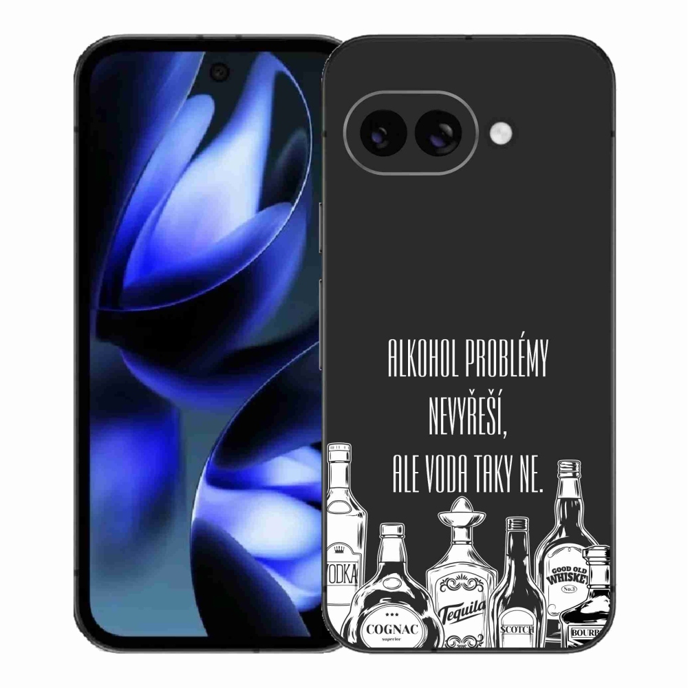 Gelový kryt mmCase na Google Pixel 9a - vtipný text černé pozadí