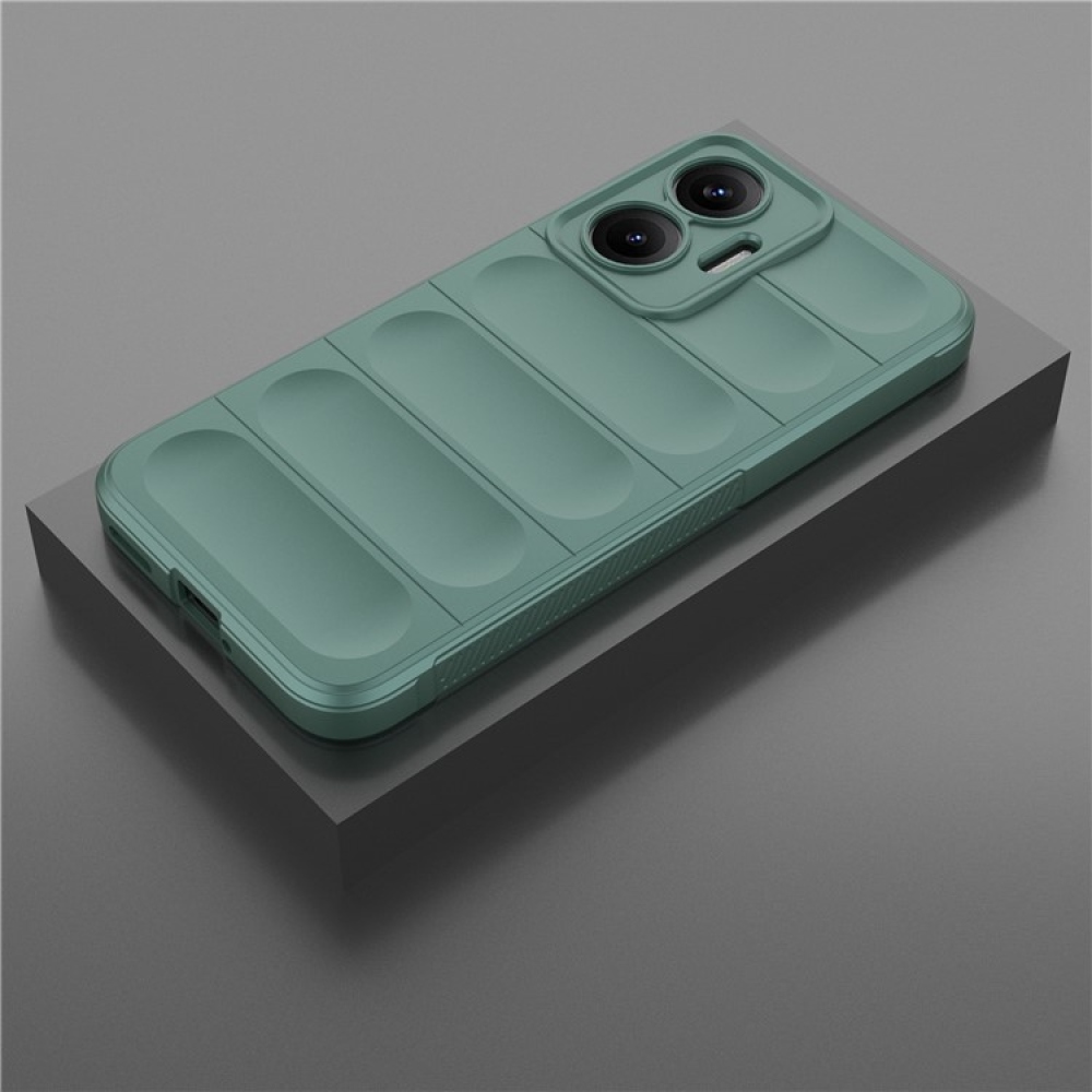 Rugg odolný gelový obal na Xiaomi Poco F7 5G - zelený