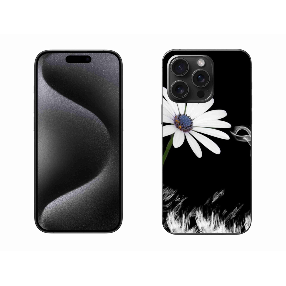 Gelový kryt mmCase na iPhone 15 Pro Max - bílá květina