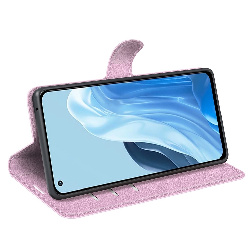 Litchi knížkové pouzdro na Oppo Find X5 Lite - růžové