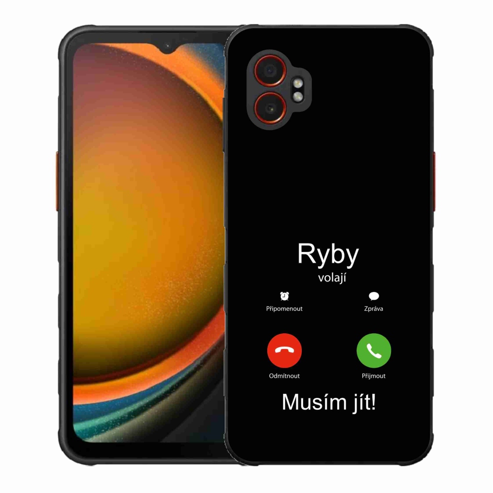 Gelový kryt mmCase na Samsung Galaxy Xcover 7 Pro - ryby volají černé pozadí