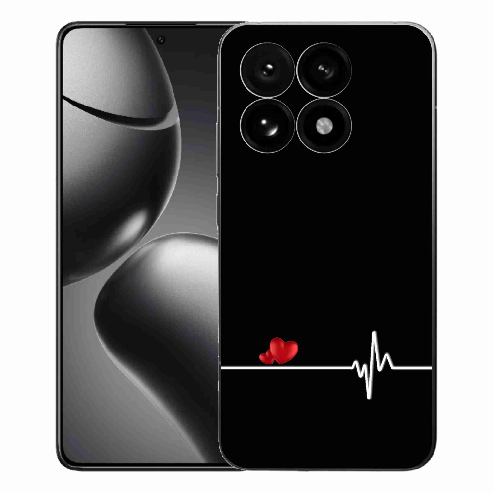 Gelový kryt mmCase na Xiaomi 15T - srdce a tep černé pozadí