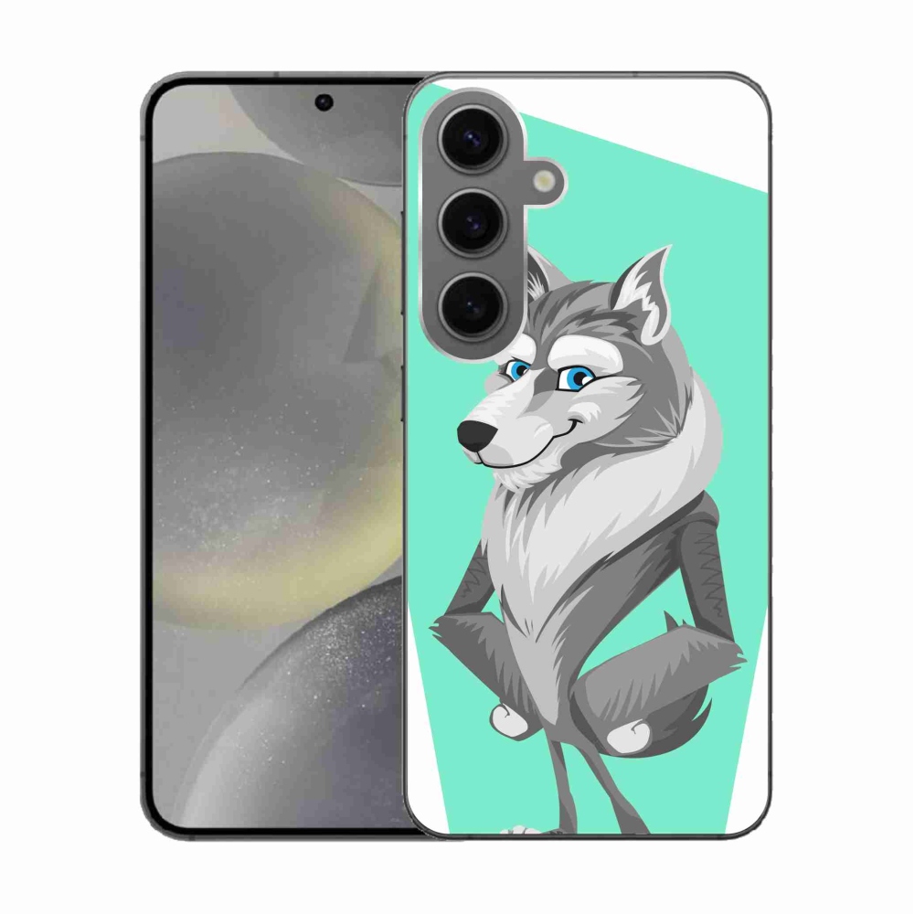 Gelový kryt mmCase na Samsung Galaxy S24 - kreslený vlk