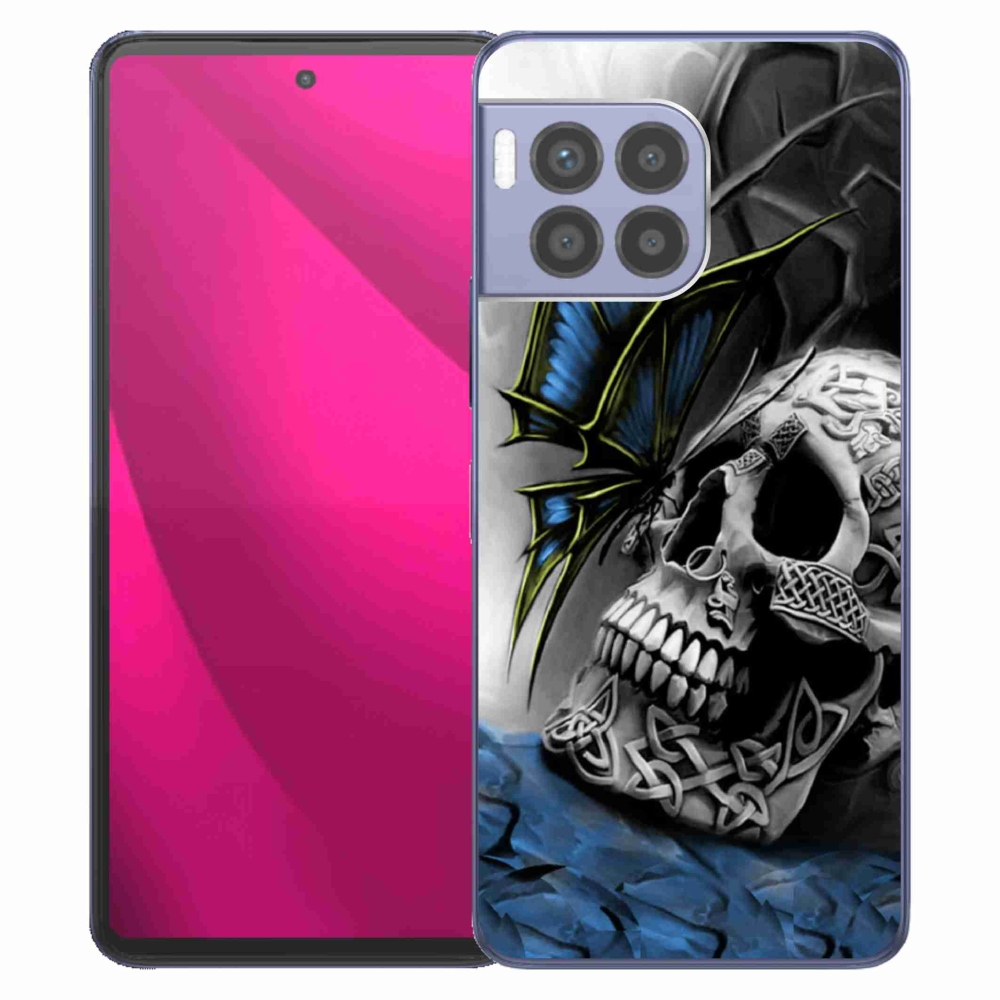 Gelový kryt mmCase na T-Mobile T Phone 2 Pro - motýl a lebka