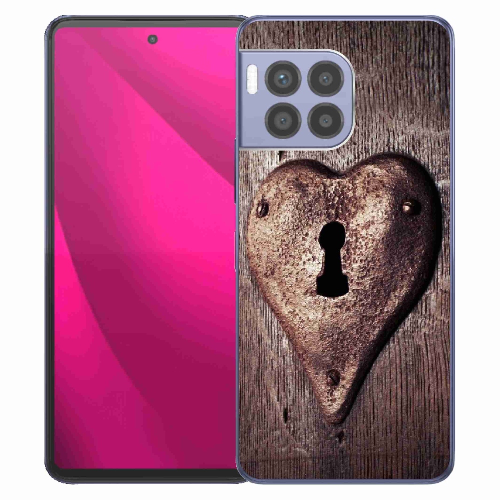 Gelový kryt mmCase na T-Mobile T Phone 2 Pro - zámek ve tvaru srdce