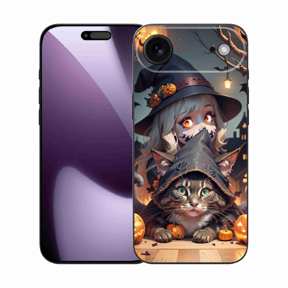 Gelový kryt mmCase na iPhone 17 Air - čarodějnice s kočkou