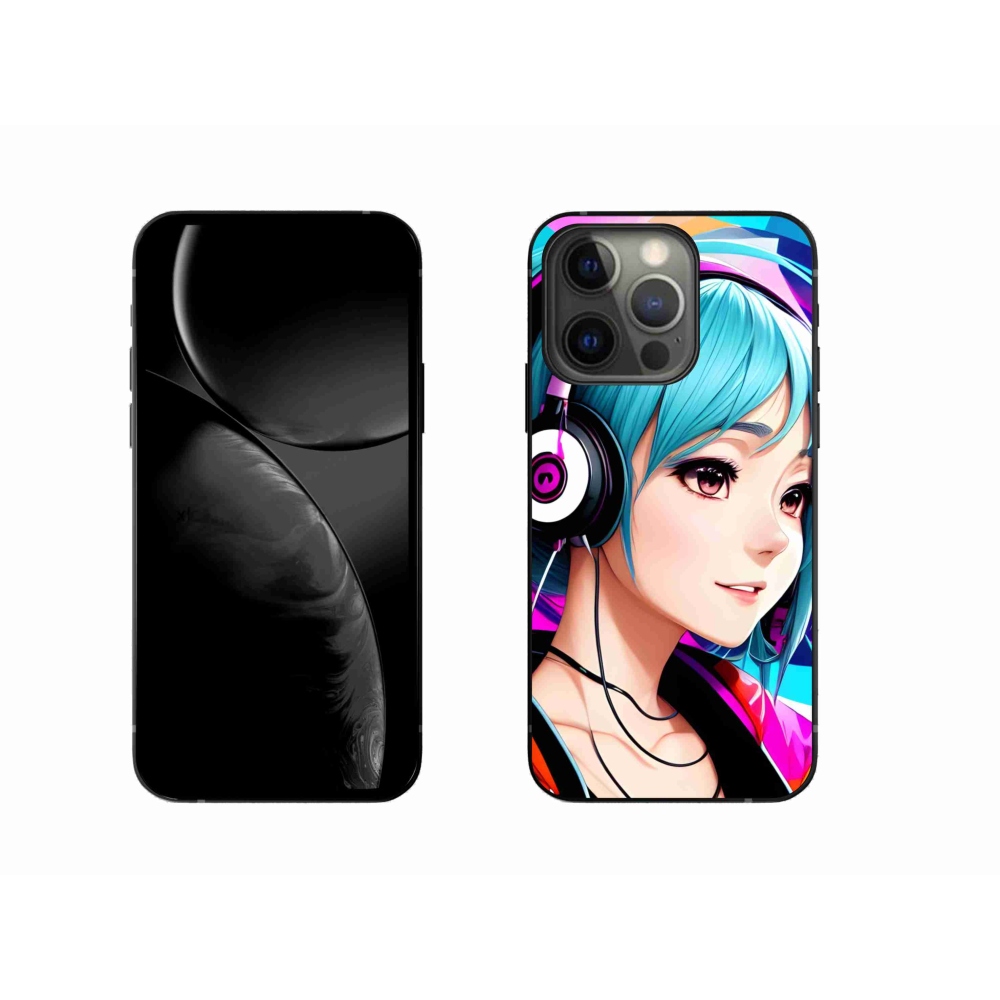 Gelový kryt mmCase na iPhone 13 Pro - dívka se sluchátky