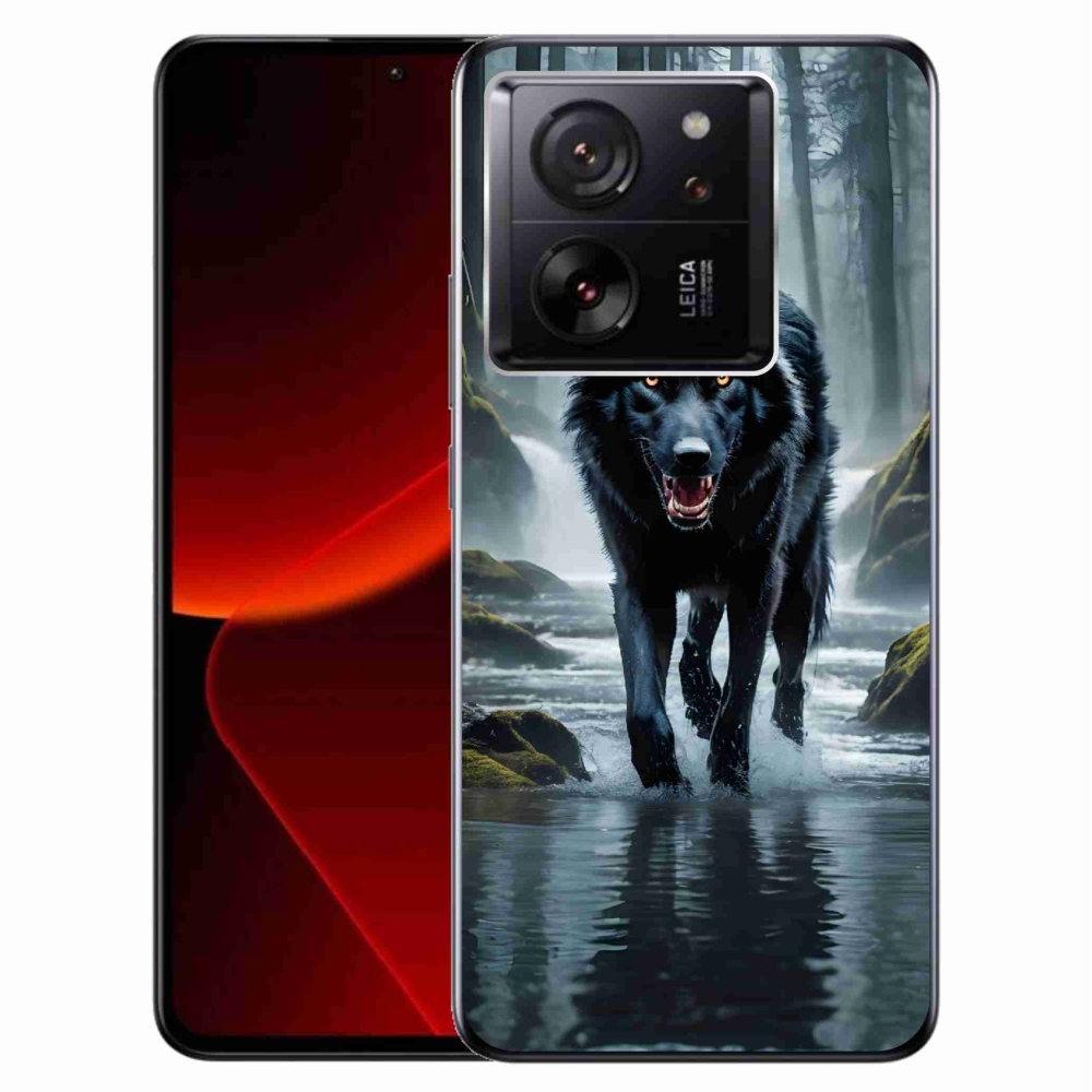 Gelový kryt mmCase na Xiaomi 13T/13T Pro - černý vlk