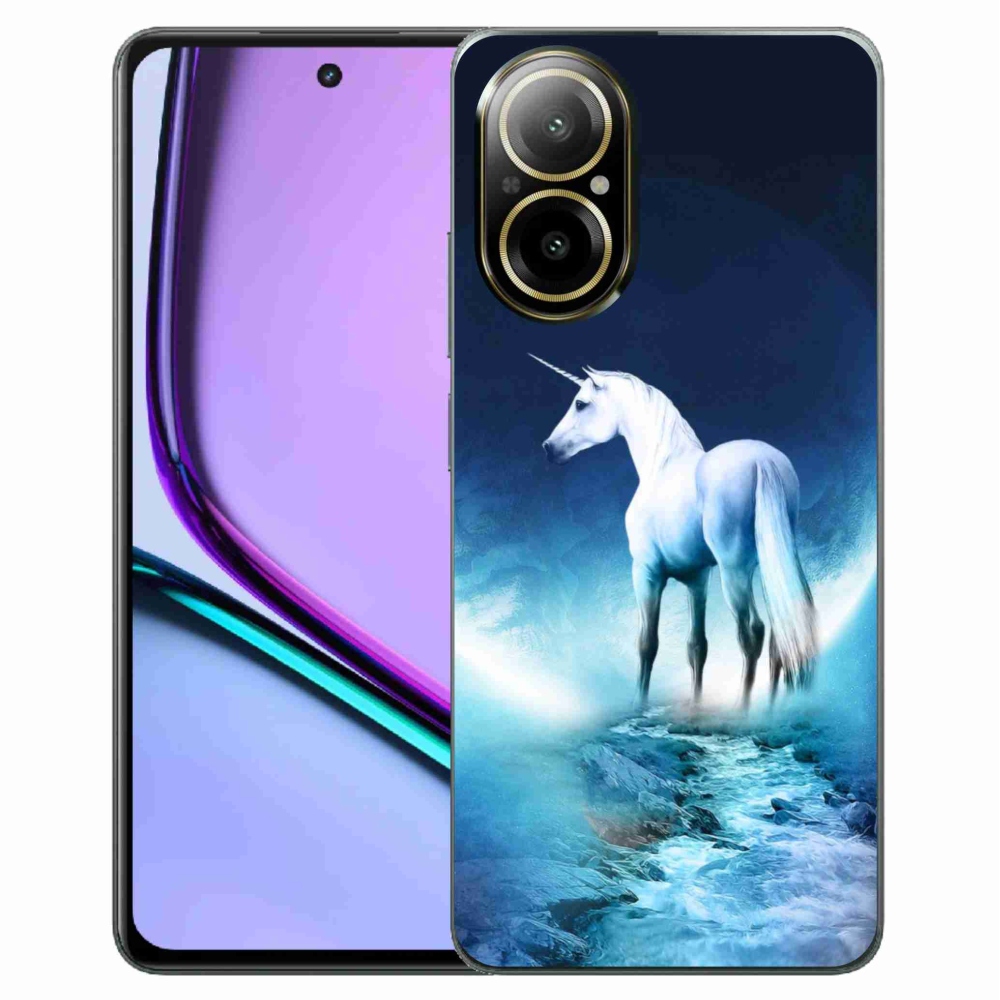 Gelový kryt mmCase na Realme C67 - bílý jednorožec