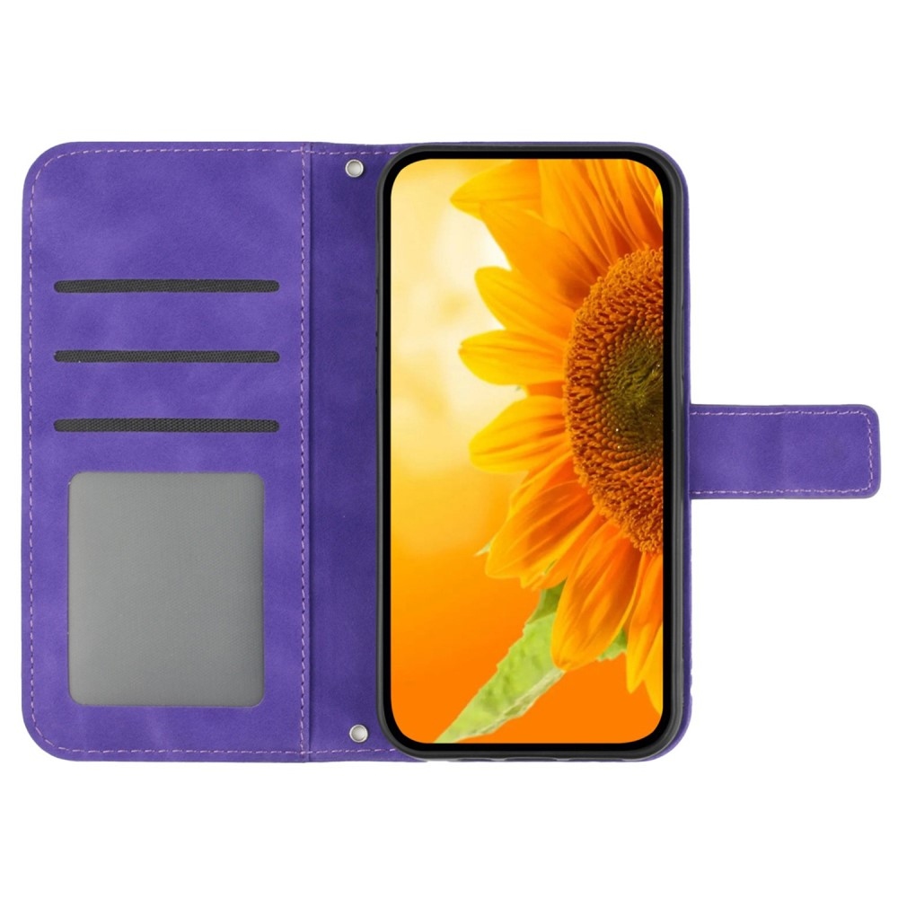 Sunflowers knížkové pouzdro na Xiaomi Redmi Note 14 Pro - tmavěfialové