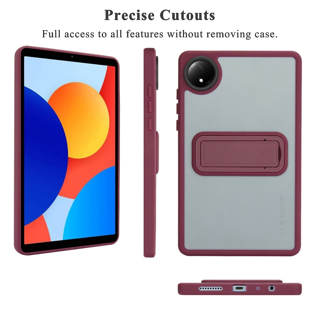 Skiny gelový obal s pevnými zády a výklopným stojánkem na Xiaomi Redmi Pad SE 8.7 - vínový