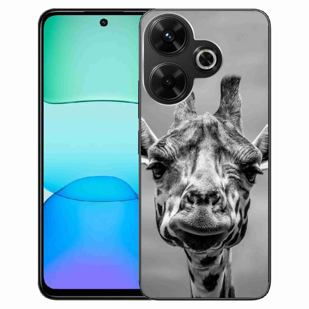 Gelový kryt mmCase na Xiaomi Redmi 13 4G/Poco M6 4G - černobílá žirafa